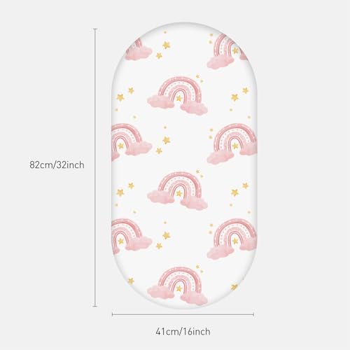 Baby Bassinet Sheets 4 Pack, Fits Rectangle Round Oval Hourglass Mattress - Image 2