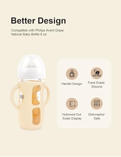 2-Pack Silicone Sleeves for Philips Avent Glass Bottles 4 & 8 oz - Image 2
