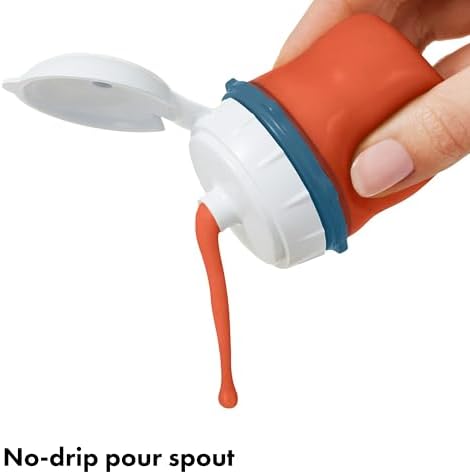 OXO Good Grips Prep & Go Silicone Squeeze Bottles 2 Pack-2.3oz, Ocean Blue - Image 3