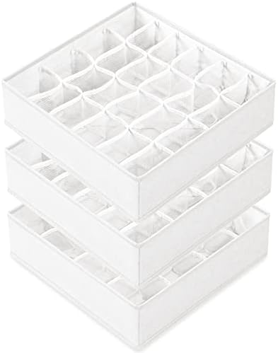 Criusia 3 Pack Sock Underwear Drawer Organizer Dividers, 64 Cell Fabric by Criusia