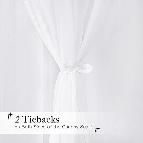 NICETOWN Decorative White Bed Canopies & Drapes - Image 3