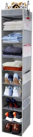 Large-Sized Hanging Shoe Organizer 10-Shelf, Sturdy Hanging Closet Organizer by ROOMTALK
