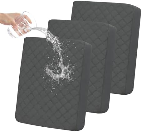 Easy-Going Waterproof Cushion Covers Set, Quilted Stretch 3-Piece Sofa Seat by Easy-Going