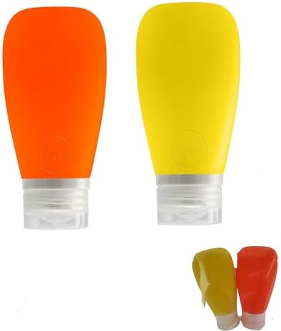 Travel Bottles for Toiletries, TSA Approved 3 oz Leak Proof Silicone Refillable by Lyob