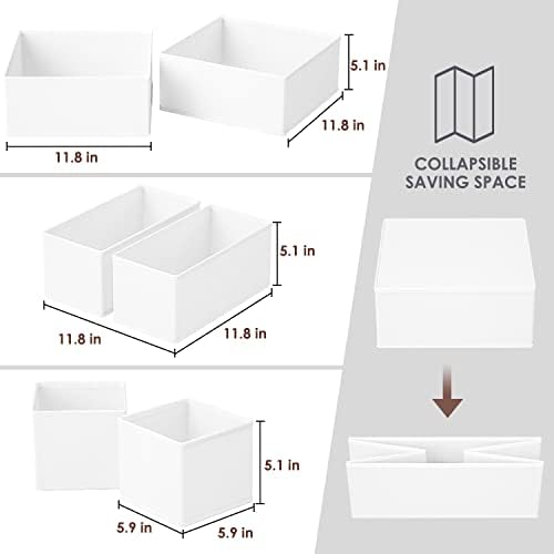 Criusia 6 Pack Clothes Drawer Organizer, Fabric Foldable Closet Dresser Drawer - Image 3