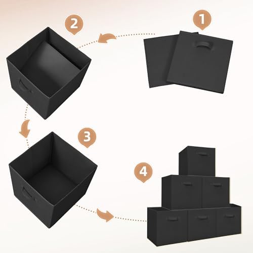 STORAGE MANIAC Storage Cubes, 13 Inch 8 Pack Collapsible Fabric Shelf Bins - Image 6