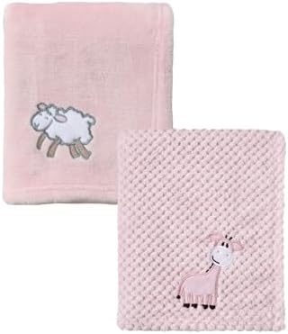 CREVENT 2Pcs 30''X40'' Cute Cozy Fluffy Warm Baby Blankets by CREVENT