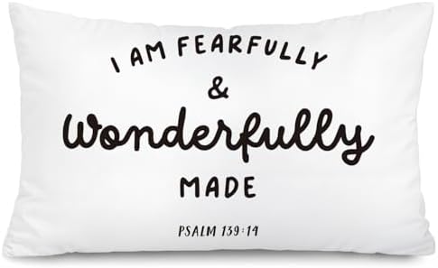 Bible Verse 12x20 Pillow Cover for Christian Nursery Decor by Unknown