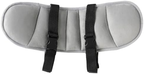 Car Seat Head Support Strap Adjustable Mesh Relief Band Gray White - Image 6
