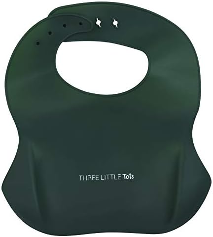 Three Little Tots Modern Silicone Baby Bib – Adjustable Fit Waterproof Catch - Image 2