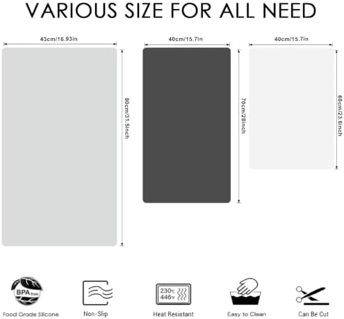 Extra Large Silicone Mat, 31.5x16.9 Inch Heat Resistant Mat - Image 2
