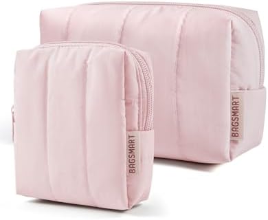 BAGSMART Puffy Travel Makeup Bag Duo Large & Small by BAGSMART