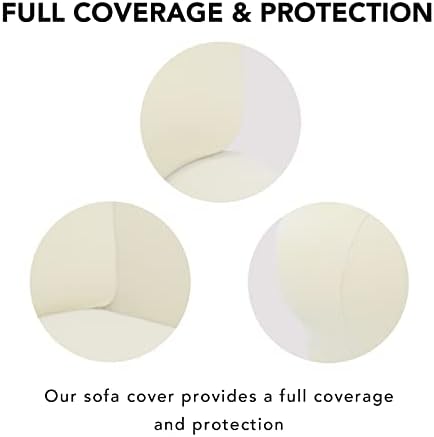 PureFit Stretch Oversized Couch Covers Fleece Sofa Slipcovers Ivory - Image 4