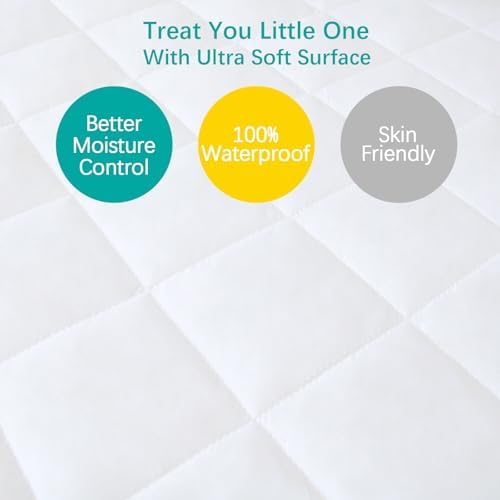 Pack and Play Sheets Fitted 2 Waterproof Mattress Protector Pad Cover - Image 6