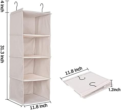Hanging Closet Organizer 4-Tier, Oxford Wardrobe Storage - Image 3