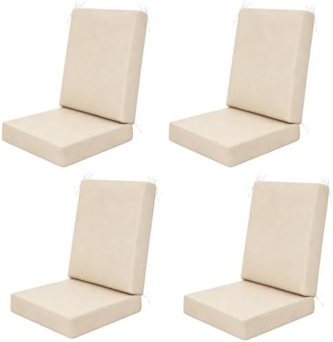 Outdoor High Back Dining Chair Cushions Cover 4-Pack by TECOSARA