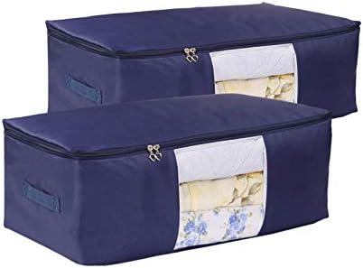 Comforter Storage Bags Pack of 2, Pillow Beddings/Blanket Clothes Organizer by VEAMOR