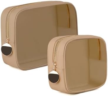 YOPCDJ 2PCS Clear Makeup Bag Set, Waterproof TPU Purse Organizer Pouches by YOPCDJ