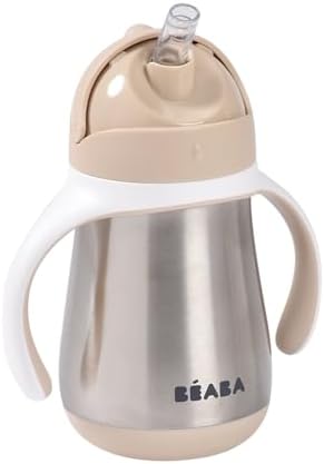Beaba Stainless Steel Straw Sippy Cup, Insulated Toddler Cups Spill Proof by BEABAUSA