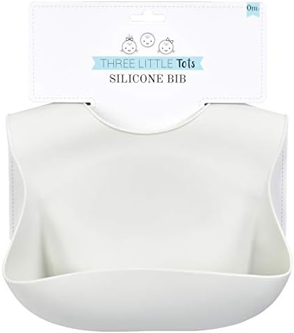 Three Little Tots Modern Silicone Baby Bib – Adjustable Fit Waterproof Catch - Image 3