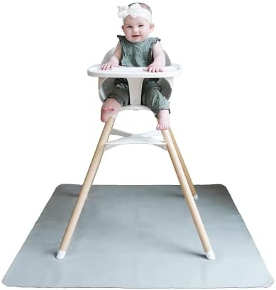 Vegan Leather High Chair Mat by Lark Baby Goods by LarkBabyGoods