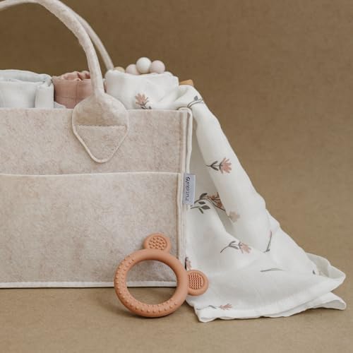 PUTSKA Baby Diaper Caddy Organizer, Felt Nursery Basket - Image 6