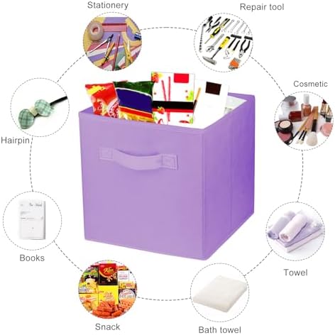 2 Pcs Storage Cubes, 10.5 Inch Collapsible Storage Bins, Fabric Foldable Bins - Image 2