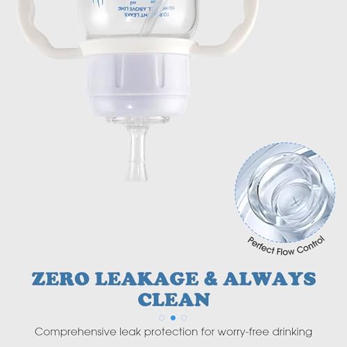 Straw Sippy Cup Conversion Kit for Dr Brown Narrow Nack Baby Bottles, Soft top - Image 2