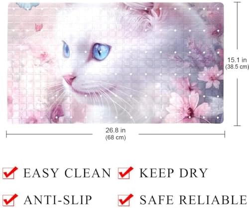 Non Slip Bathtub and Shower Mat 26.8x15.1 inch, Bath Mat - Image 4