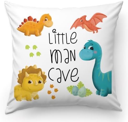 Dinosaur Throw Pillow Covers, Dinosaur Lover Gift, Little man cave in Dinosaur by KongMoTree