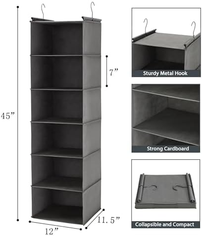 MAX Houser 6 Tier Hanging Closet Organizer - Image 3
