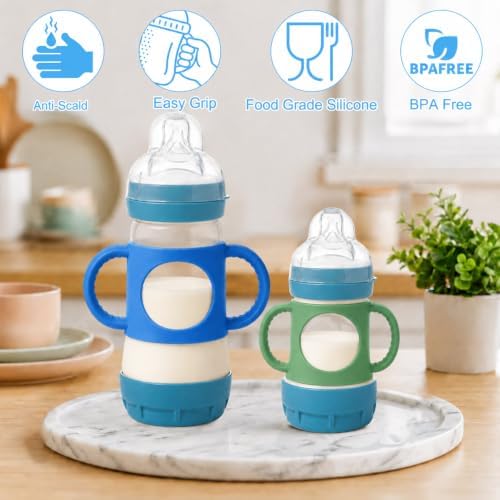 BUSOHA 2 Pack Silicone Sleeves for MAM Silicone Baby Bottle - Image 3
