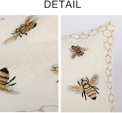 Honeycomb Throw Pillow Cover 12x 20, Bee Farmhouse Home Decor - Image 2