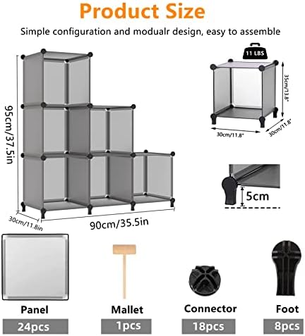 AWTATOS Cube Storage Organizer, Closet Organizers, 6 Cube Shelf - Image 3