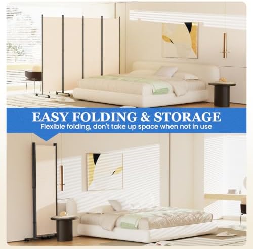 SUNALLY Room Divider Privacy Screens, 4 Panels Dividers - Image 5