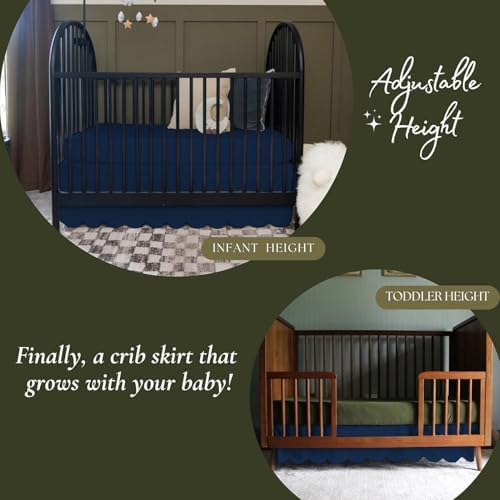 100% Microfiber Scalloped Crib Skirt 28"x 52" - Image 2