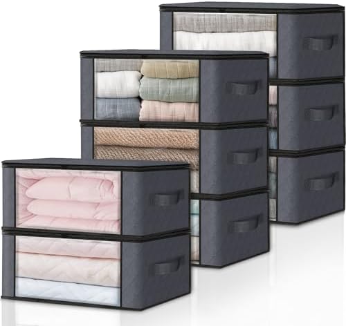 HomeHacks 8-Pack Clothes Organizer Storage Bags, 35L Storage Bins by HomeHacks