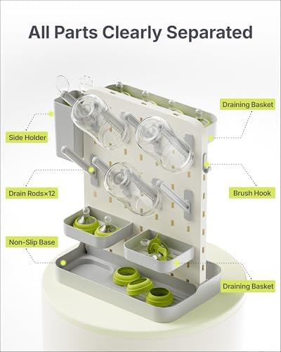 DIY Baby Bottle Drying Rack, Holds 12 Bottles, Space-Saving - Image 3