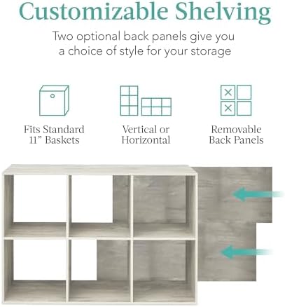 Best Choice Products 6-Cube Storage Organizer, 11in Shelf Opening, Display Shelf - Image 3