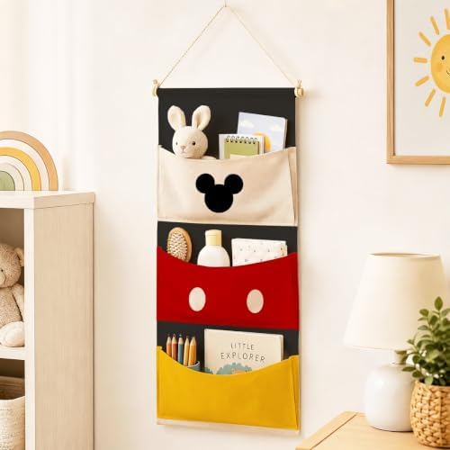Cartoon 3-Pocket Hanging Wall Organizer, Practical Door Pocket Storage - Image 2