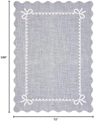 GarveeHome Scalloped Bow Rug 6x9 Washable Grey Rugs - Image 2