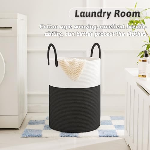 Artfeel Laundry Basket, Woven Cotton Rope Laundry Hamper, 80L - Image 2