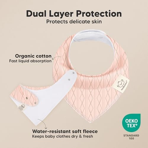 KeaBabies 10pk Organic Baby Bandana Bibs - Image 2