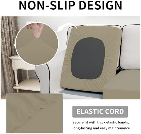 Easy-Going Waterproof Couch Cushion Covers, Non-Slip Leakproof Sofa Seat - Image 3