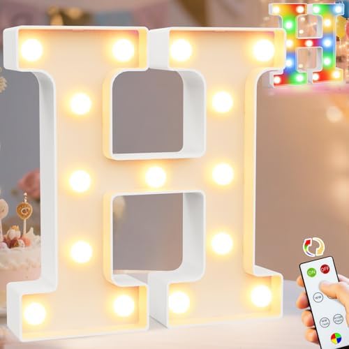 Pooqla LED Light Up Letters, Warm White and Colorful Lighted Marquee Letters by Pooqla