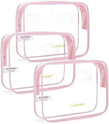 BAGSMART Clear Toiletry Bag 3-Pack TSA Approved Water-Repellent by BAGSMART