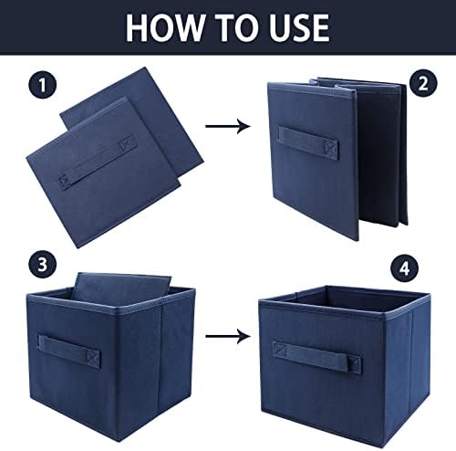 EBIGIC Small Storage Bins, Collapsible Fabric Storage Organizer 9.0"x7.5"x7.5" - Image 3