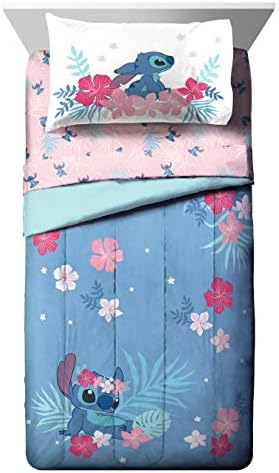 Disney Lilo & Stitch Twin Comforter Set, 5 Piece Reversible Bed in a Bag - Image 2