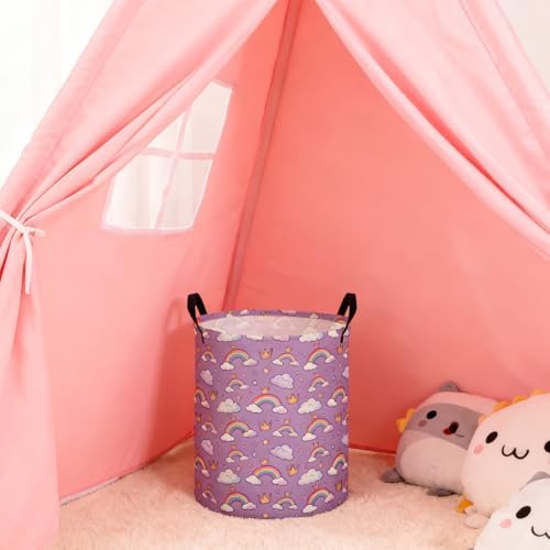 ESSME Kids Laundry Basket, Rainbow Hamper Collapsible Canvas Waterproof Storage - Image 7
