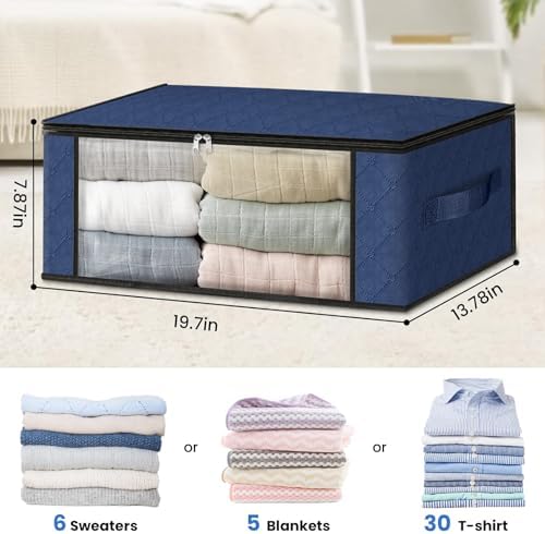 HomeHacks 8-Pack Clothes Organizer Storage Bags, 35L Storage Bins - Image 2